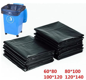 Chất liệu HDPE Túi rác tái chế bằng phẳng được dập nổi bề mặt màu đen