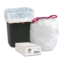 Túi rác phân hủy sinh học đầy màu sắc, tùy chỉnh in dây rút túi rác