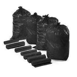Túi đựng rác tái chế HDPE cực mạnh Tùy chỉnh in màu đen