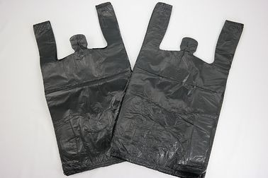Túi nhựa màu đen đồng bằng dập nổi t áo sơ mi túi 11.5 &amp;quot;x6.5&amp;quot; x 21.5 &amp;quot;13 mic - 100 túi / bó, màu đen