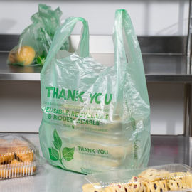 Phân hủy túi màu xanh lá cây T phân loại túi mua sắm vật liệu HDPE với 1/6 Kích thước