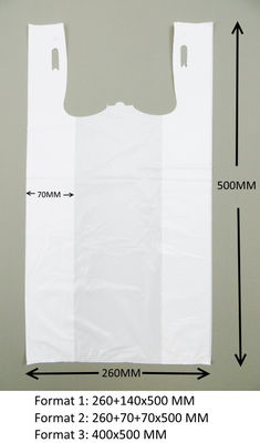 Túi mua hàng T Shirt 13 mic.  1000 / trường hợp, WHITE màu với in ấn, vật liệu HDPE
